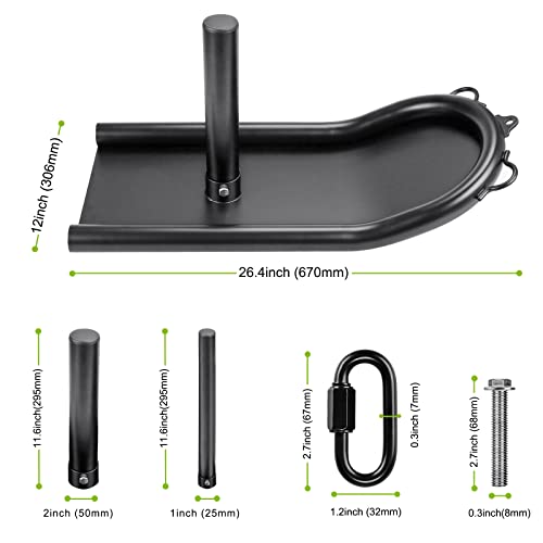 Kipika Weight Sled, Workout Sled, Fitness Strength Training Sled, Speed Training Sled for Athletic Exercise, Speed Improvement, Easily Through Obstacles, Suitable for 1" & 2" Weight Plate - color: B- Black