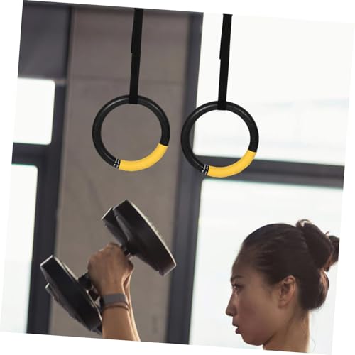 BESTonZON 1 Pair Calisthenics Rings with Adjustable Straps Gymnastics Workout Rings for Strength Training Core Stability and Endurance Versatile Fitness Equipment for Home and Gym Use