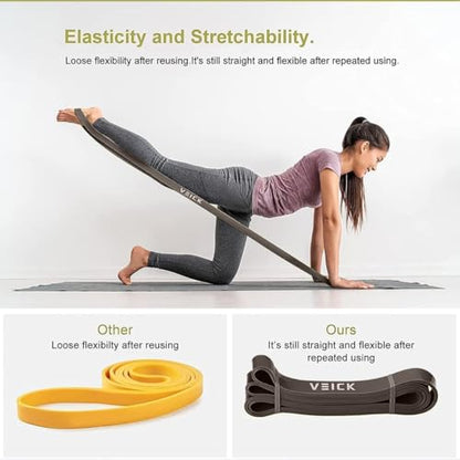 VEICK Pull Up Assist Resistance Bands for Home Gym - color: Gray Set of 5 + Hand Grip Pads