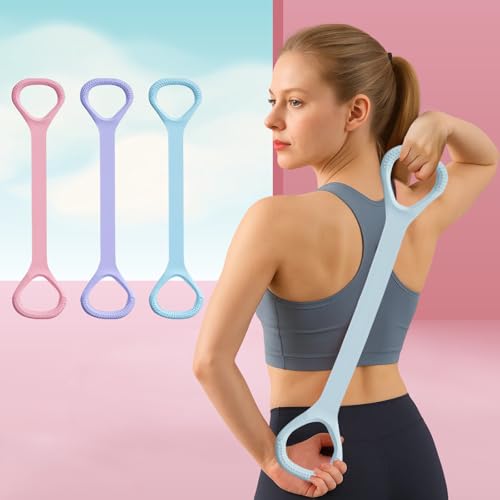 Figure 8 Resistance Band, Yoga Elastic Stretching Cord for Arms, Back, Legs, Chest and Shoulders, Yoga, Pilates, Stretching, Home Gym Workout - color: Blue