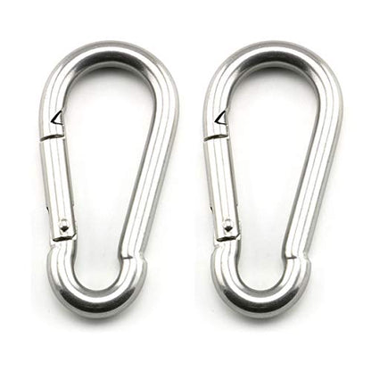 2-Pack M5 Ceiling & Wall Mount Hanging Hardware Fitting Set 304 Stainless Steel Heavy Duty Square Pad Eye Hook Plate + Snap Hook for Yoga Hammock Swing Marine Boat Application - size: M5 Square Pad