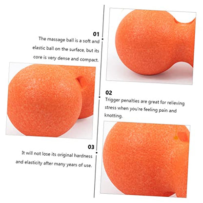Deep Tissue Massage Ball Peanut Dual Mobility Massager for Muscle Relief and Trigger Point Therapy Orange Fitness Massage Tool for Neck Back Shoulders Feet Sciatica and Stress