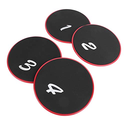 4 Pack Fitness Discs ABS Slider Plates for Full Body Workout Core Training Balance Exercise Home Gym Equipment Non Slip Surface 17.7cm Diameter
