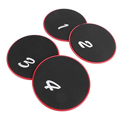 4 Pack Fitness Discs ABS Slider Plates for Full Body Workout Core Training Balance Exercise Home Gym Equipment Non Slip Surface 17.7cm Diameter