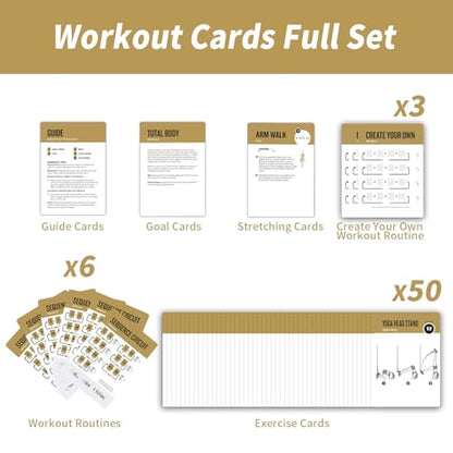 Suspension Workout Cards, 62 Exercises Cards Deck Large Size 5" x 3.5" Fitness Cards for Women & Men, Beginner Fitness Guide to Training Exercises at Home or Gym (Suspension, Vol 2)