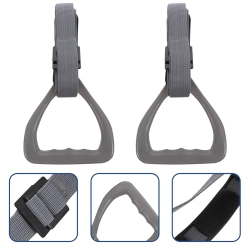 VILLCASE ’s Gymnastic Rings Set 2pcs with Adjustable Straps Gray Fitness Rings for Home Strength and Shoulder Joint Training Equipment