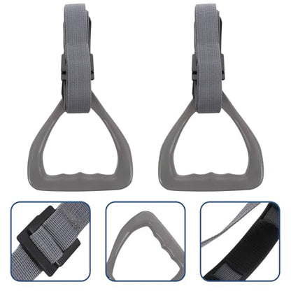 VILLCASE ’s Gymnastic Rings Set 2pcs with Adjustable Straps Gray Fitness Rings for Home Strength and Shoulder Joint Training Equipment