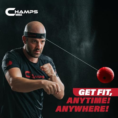 Champs MMA Boxing Reflex Ball - Boxing Gear Fight Speed Bpunching Ball Equipment Ideal for Reaction Speed and Hand Eye Coordination