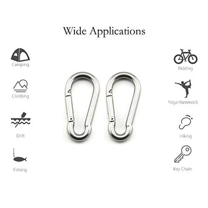 2 Set M8 Ceiling & Wall Mount Hanging Hardware Fitting Set 304 Stainless Steel Heavy Duty Round Pad Eye Hook Plate + Snap Hook for Yoga Hammock Chair Swings Marine Boat Accessories - size: M8 Round Pad