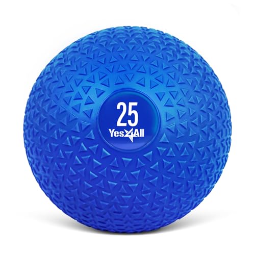 Yes4All Medicine Balls Weight Slam Balls 4.5kg, 6.8kg, 9kg, 11.3kg, 13.6kg, 18kg No Bounce Rubber Exercise Ball - Black, Blue, Teal, Orange & Glossy for Strength Training, Power, MMA Boxing Gym Weight
