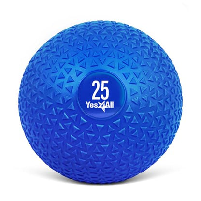 Yes4All Medicine Balls Weight Slam Balls 4.5kg, 6.8kg, 9kg, 11.3kg, 13.6kg, 18kg No Bounce Rubber Exercise Ball - Black, Blue, Teal, Orange & Glossy for Strength Training, Power, MMA Boxing Gym Weight
