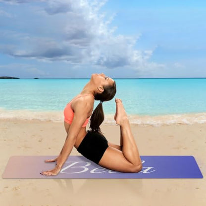 Custom Name Yoga Mat,Personalized Travel Yoga Exercise Mat,Non Slip,Perfect for Kids & Adults,Gradient Color D Series - color: Style 16
