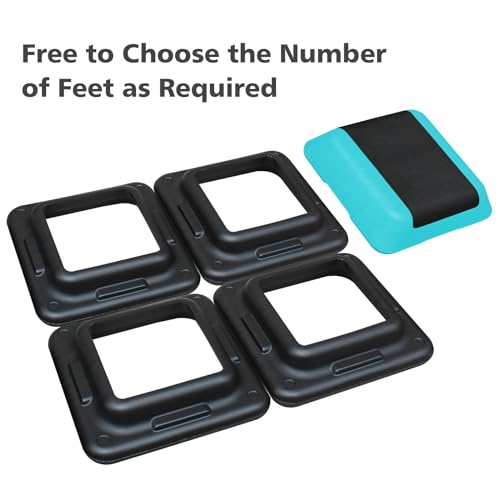 16" x 16" High Aerobic Step Aerobics Stepper Platform with 4 Risers, Exercise Workout Stepper, Home Gym Equipment, Fitness Step Platform, Adjustable Aerobic Stepper - color: Blackish Green