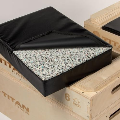Titan Fitness Wooden Stackable Wood Jerk Blocks with Silencer Pad