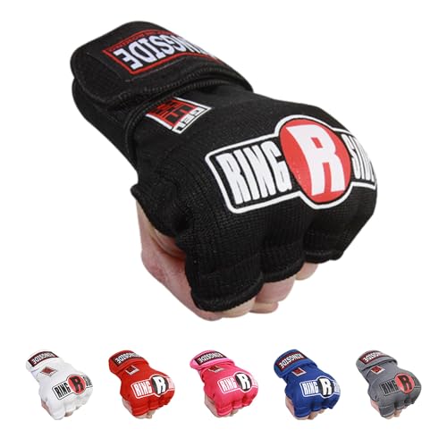 Ringside Gel Shock Quick Wraps, Impact-Absorbing Hand Wraps with Secure Support, Ideal for Boxing, MMA, Muay Thai, and Martial Arts, Inner Boxing Gloves for Men and Women - color: Black, size: Large/Xlarge