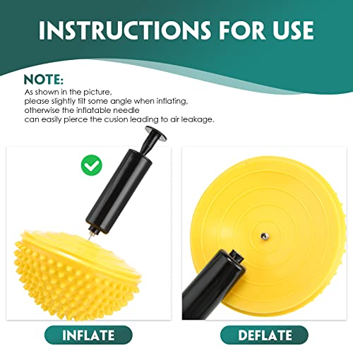 12 Pack Balance Pods Stability Balance Trainer Dots with Needle Pump Half Spiky Fitness Ball Domes for Men Women Stability Training, Physical Therapy, Core Strength Gymnastics Home Exercise