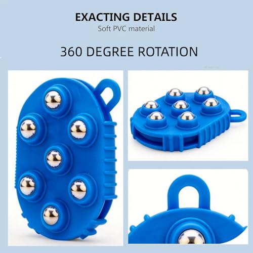 Roller Ball Glove Massager, Lymphatic Massage Tool Gua Sha Fascia Muscle Release for Face, Neck, Back, Abdomen, Legs & Full Body, Medium