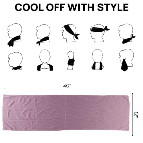 JBM Cooling Towel 40” X 12” Ice Towel Quick Dry Breathable Soft Microfiber Towels for Sports, Camping, Beach, and Outdoor Activities (Pink) - color: Pink
