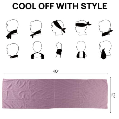 JBM Cooling Towel 40” X 12” Ice Towel Quick Dry Breathable Soft Microfiber Towels for Sports, Camping, Beach, and Outdoor Activities (Pink) - color: Pink