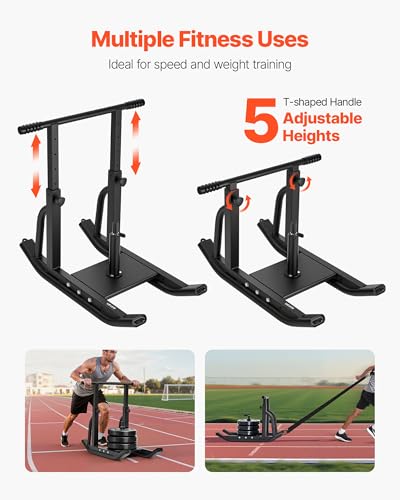 VEVOR Weight Sled,Workout Sled for Push-Pull Running & Strength Training - color: Black