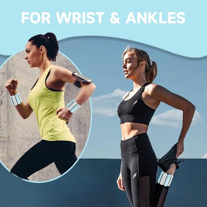 Wrist and Ankle Weights for Women at Home, Wearable Set of 2(1Lbs Each) Weighted Bracelet for Men, Adjustable Arm & Leg Weights for Workout, Walking, Exercise, Gym, Running