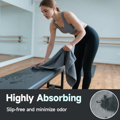 Yoga Mat Towel - Non-Slip Microfiber for Hot Yoga & Pilates | Super Absorbent, Lightweight & Machine Washable 72"x25" (Pink + Gray) - color: Pink + Gray