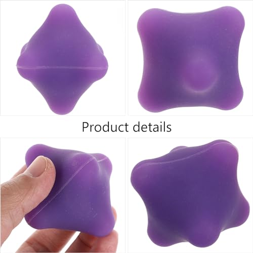 HEALLILY Hand Massage Ball 2.36 Inch Hexagonal Acupuncture Grip Balls for Hand Therapy Palm Massager Finger Exercise Tool for Muscle Movement and Relaxation 2 Pack