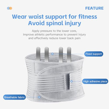 Lightweight Back Brace for Lower Back Pain Men Women, Breathable Lumbar Support Waist Support Brace for Women Lower Back Pain Relief Products, Adjustable Waist Belt Sciatic Nerve Brace for Women Men (Black, Small)