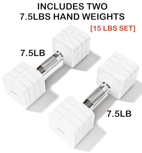 Adjustable Dumbbell Set for Women Men 7.5LB/10LB/15LB/20LB/25LB Each - color: White, style: 7.5LB Each [15 LBS Total]