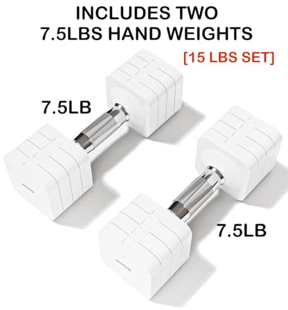 Adjustable Dumbbell Set for Women Men 7.5LB/10LB/15LB/20LB/25LB Each - color: White, style: 7.5LB Each [15 LBS Total]