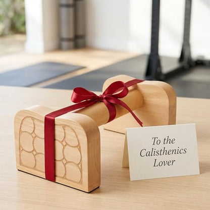 Wooden Parallettes Bars, Solid Beech Wood Push-up Stand for Calisthenics, Non-Slip Push Up Bars for Home Gym, Wrist-Friendly Push Up Handles for Handstand & Strength Training