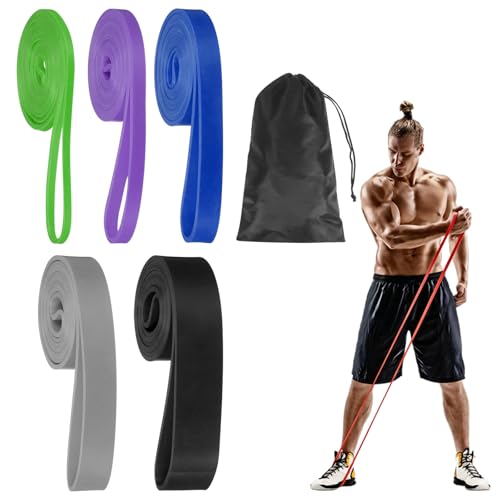 Resistance Bands for Working Out, Pull Up Bands, Pull Up Assistance Straps with Carry Bag for Home/Gym - color: Green/Purple/Dark Blue/Gray/Black
