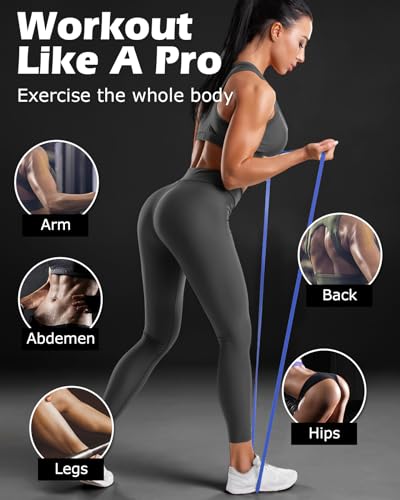 Zacro Resistance Bands Set with Door Anchor, Heavy Duty Pull Up Exercise Bands for Working Out, Muscle Power Strength Training, Physical Therapy, Home Fitness Gym Equipment for Men & Women