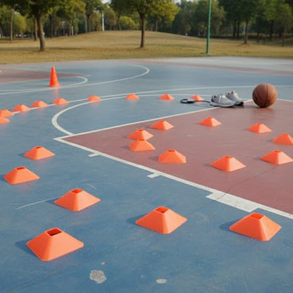 Triangular Sports Marker Cones for Agility Drills and Field Boundaries, PE Plastic Training Equipment (1 PC)