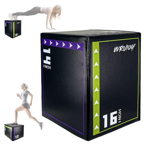 3-in-1 Exercise Box Jump Adjustable Heights Foam Box Jumps for Home Gym Step-Ups Training