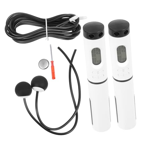 Smart Cordless Jump Rope with Digital Counter and Weighted Handles, Ropeless Fitness Skipping Rope for Indoor Exercise and Weight Loss Training