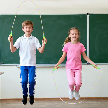 Beaded Jump Rope 1 Pack/2 Pack, ACEONE Segmented Skipping Rope for Kids Adults, Adjustable Tangle-Free Toddler Jumping Rope for Fitness Exercise Training - color: Green