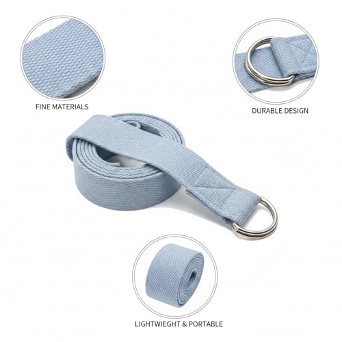 Yoga Stretch Strap, Polyester Exercise Strap for Flexibility Training and Assisted Stretches (1 PC) - color: Gray