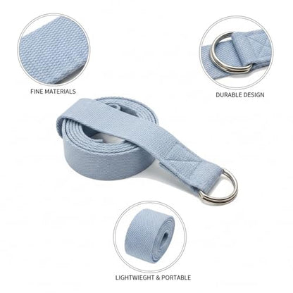 Yoga Stretch Strap, Polyester Exercise Strap for Flexibility Training and Assisted Stretches (1 PC) - color: Gray