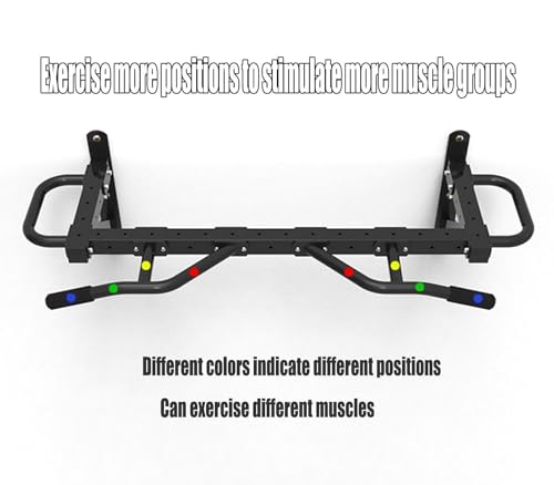 Wall-Mounted Pull-Up Bar, Heavy-Duty Steel Chin-Up Bar with Foam Grip, Supports 300kg, Resistance Band & Gymnastics Ring Support