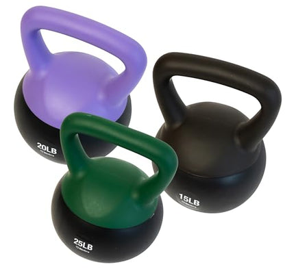 bintiva Soft Kettlebells - Sea and Iron Sand Filled Weights for Women and Men - Color Coded Kettle Bell Sets - color: 25 LBs