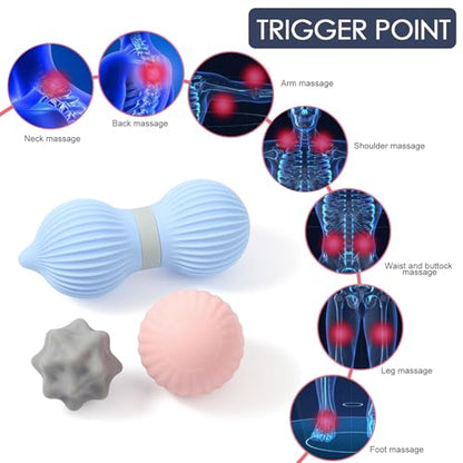 Silicone 3-Piece Massage Ball Set for Trigger Point Therapy - style: Peanut Silicone Massage Ball Set