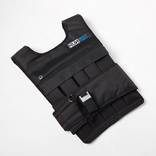 RUNmax 20LBS - 150LBS Adjustable Weighted Vest Wtih Shoulder Pads Option for Men and Women - size: 40 lbs WITHOUT SHOULDER PADS