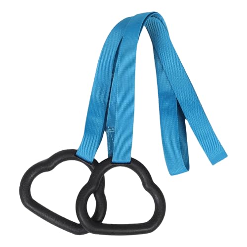 Gym Rings Set for Strength Training, Indoor Pull up Rings with Adjustable Straps, Sturdy Blue Cartoon Design for Home Fitness and Gym Exercise