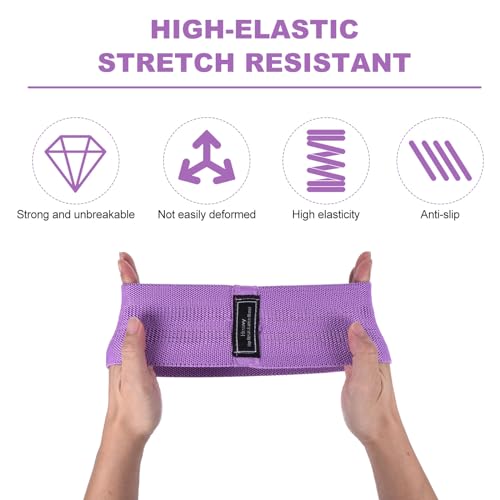 PATIKIL 12 Pieces Booty Resistance Bands for Working Out Non-Slip Workout Bands Fabric Resistance Loops Elastic Exercise Fitness Bands for Women Men Hip Leg Gym, (Level 3 - S/M/L)