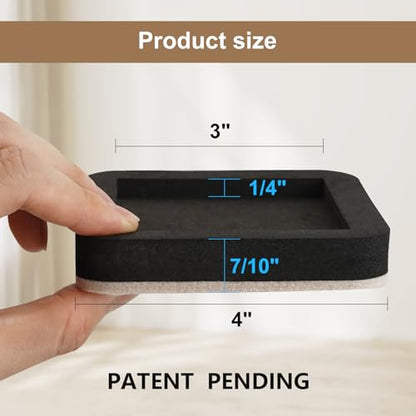 Upgraded Felt Furniture Sliders for Hardwood Floors - 8 PCS 4" Furniture Movers Sliders with Unique Groove Design, Easily Move Any Item While Protect The Floor - size: 4 inch 8 PCS (Upgrade)