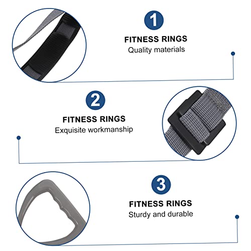 POPETPOP 2Pcs Adjustable Gymnastic Rings with Suspension Straps Premium Strength Training Equipment for Indoor and Outdoor Workouts Suitable for Men Women