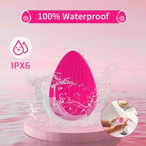 Silicone Massage Ball for Myofascial Release - Handheld Portable Electric Vibrating Massager, Joint Trigger Point Therapy, Jaw Muscle Knots and Yoga Therapy, Pain Relief and Muscle Recovery - Rose Red