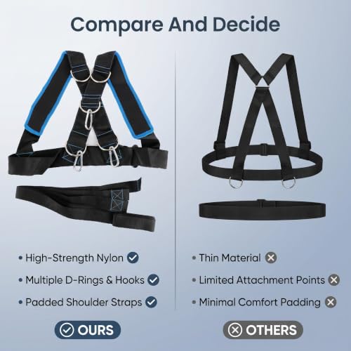 Resistance Sled Harness Band, Weight Sled Training Adjustable & Cushioned Strap for Speed Strength Training