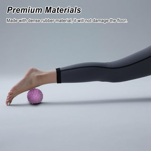 4pcs Foot Massage Ball, Multi-Color Durable TPR Spiky Roller Portable Plantar Deep Spikyball Massage Fascia Tools Accessories for Women & Men Home Use
